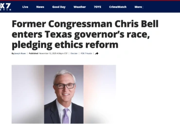 Former Congressman Chris Bell enters Texas governor’s race, pledging ethics reform